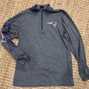 Gray Quarter-Zip Pullover with Patriots Logo